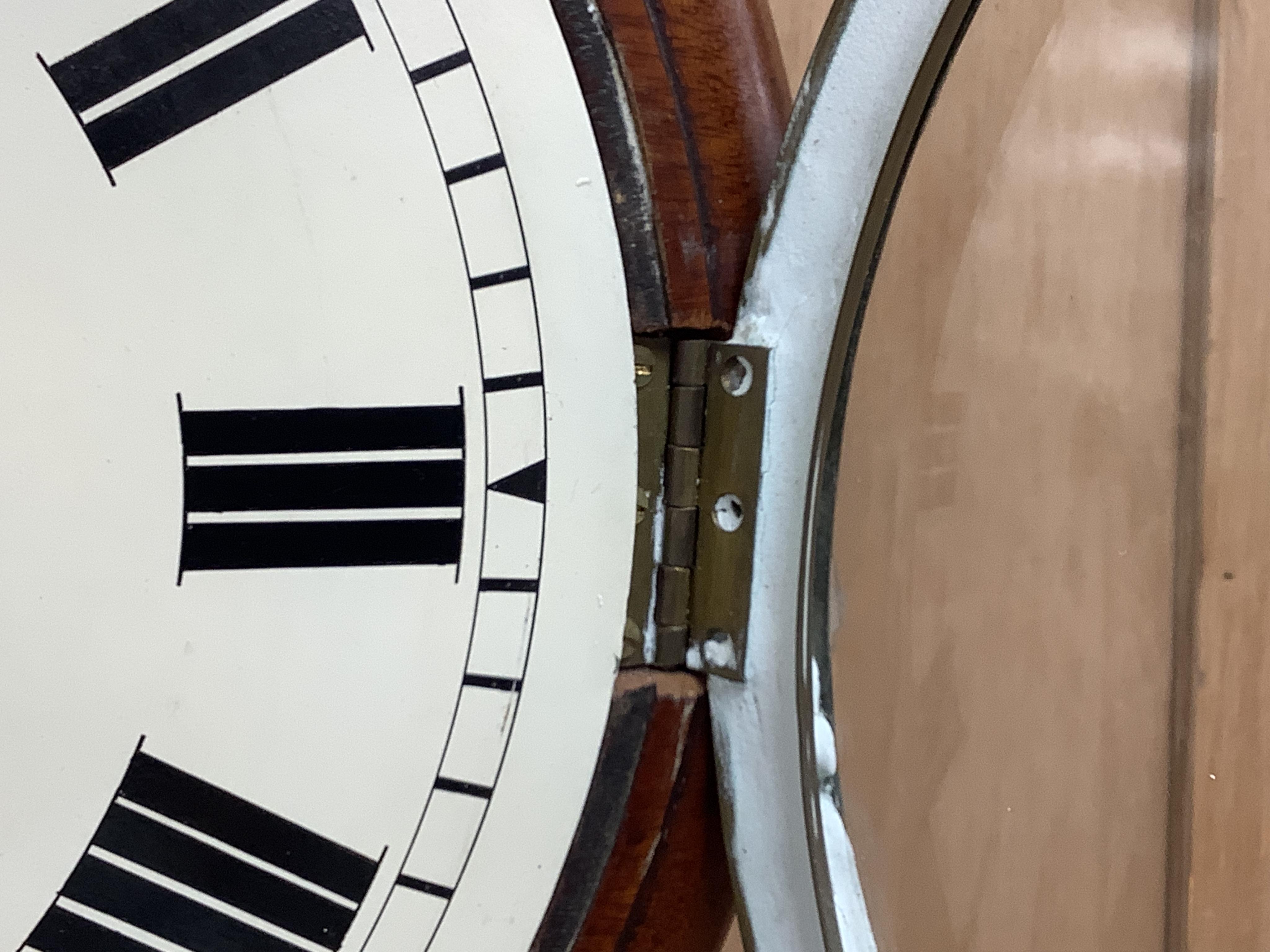 A Victorian mahogany fusee wall timepiece, 37cm diameter